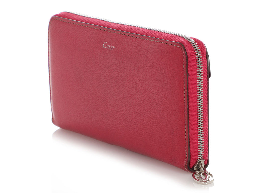Cartier Red Long Zip Wallet
