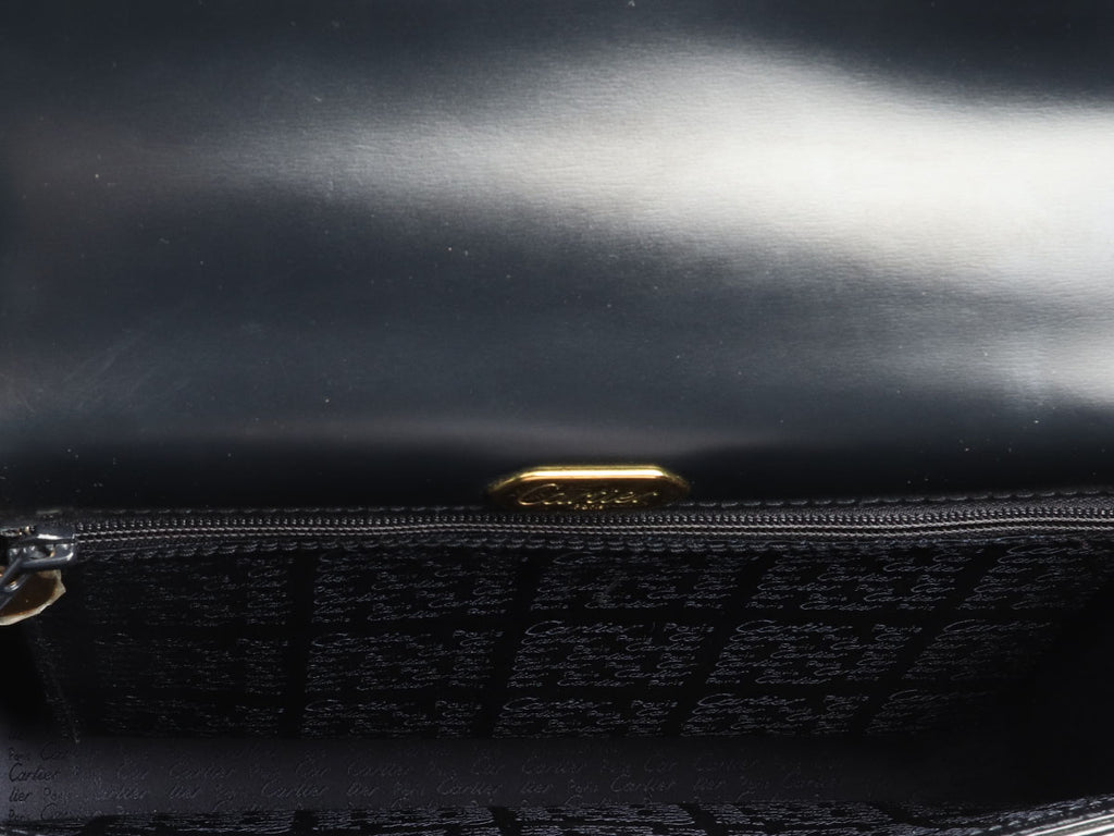 Cartier Black Cabochon Top Handle Bag