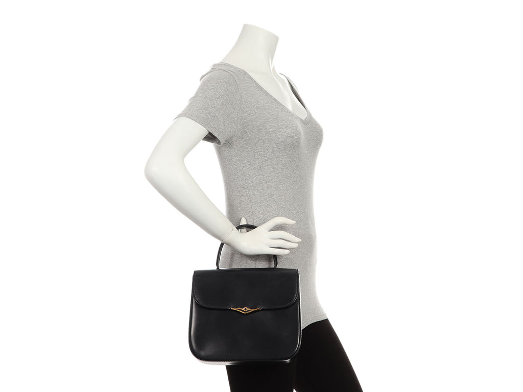 Cartier Black Cabochon Top Handle Bag