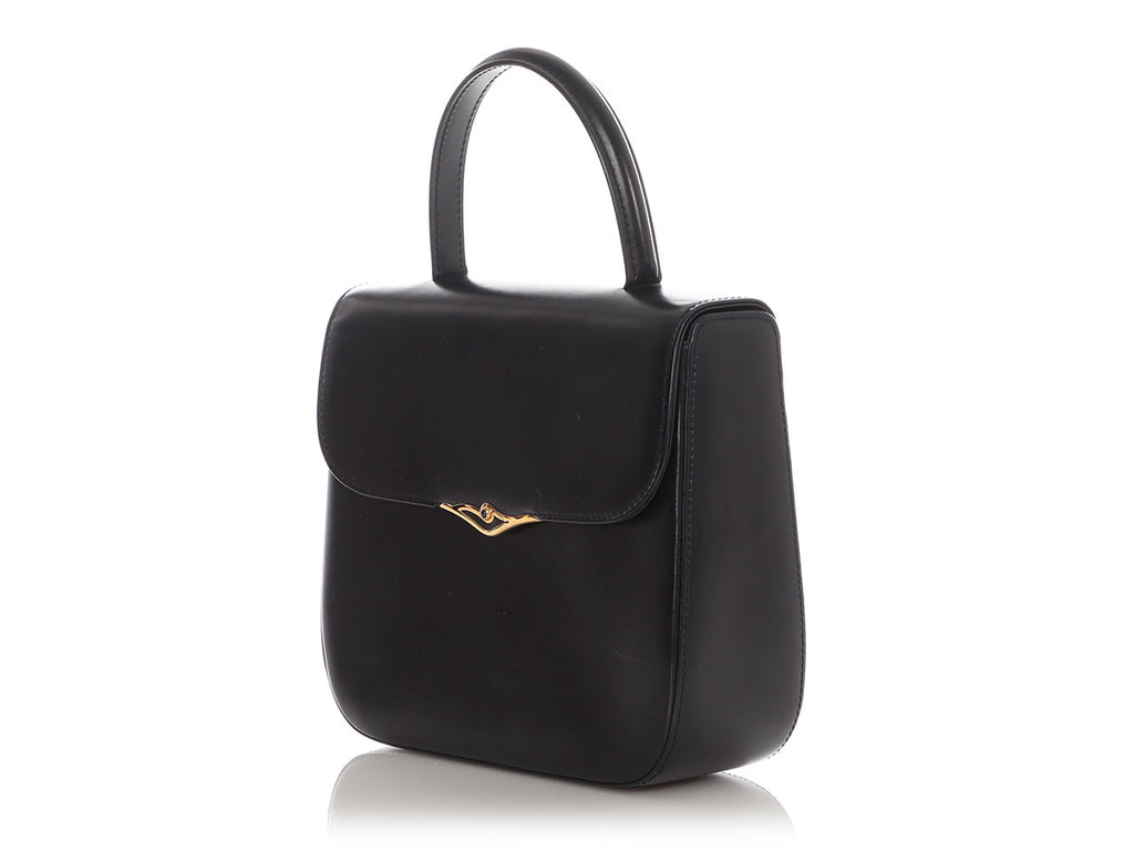 Cartier Black Cabochon Top Handle Bag