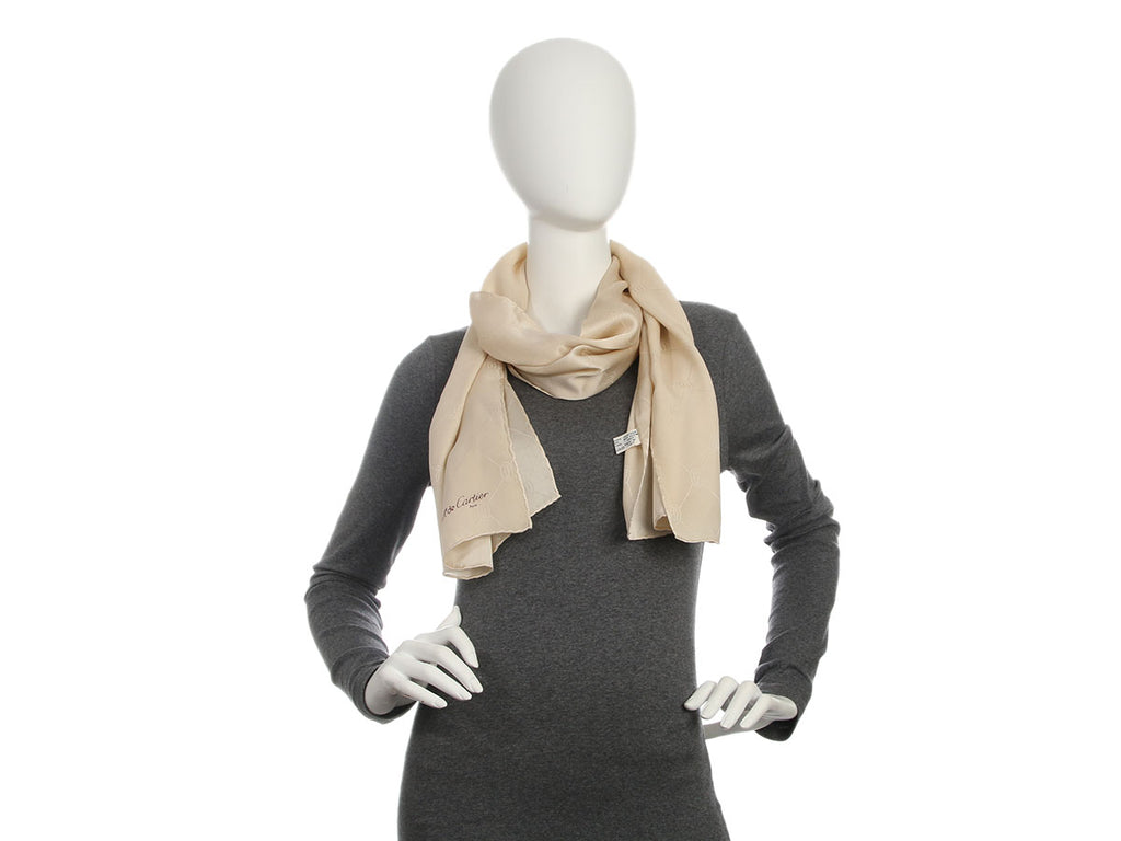 Cartier Vintage Logo Silk Scarf