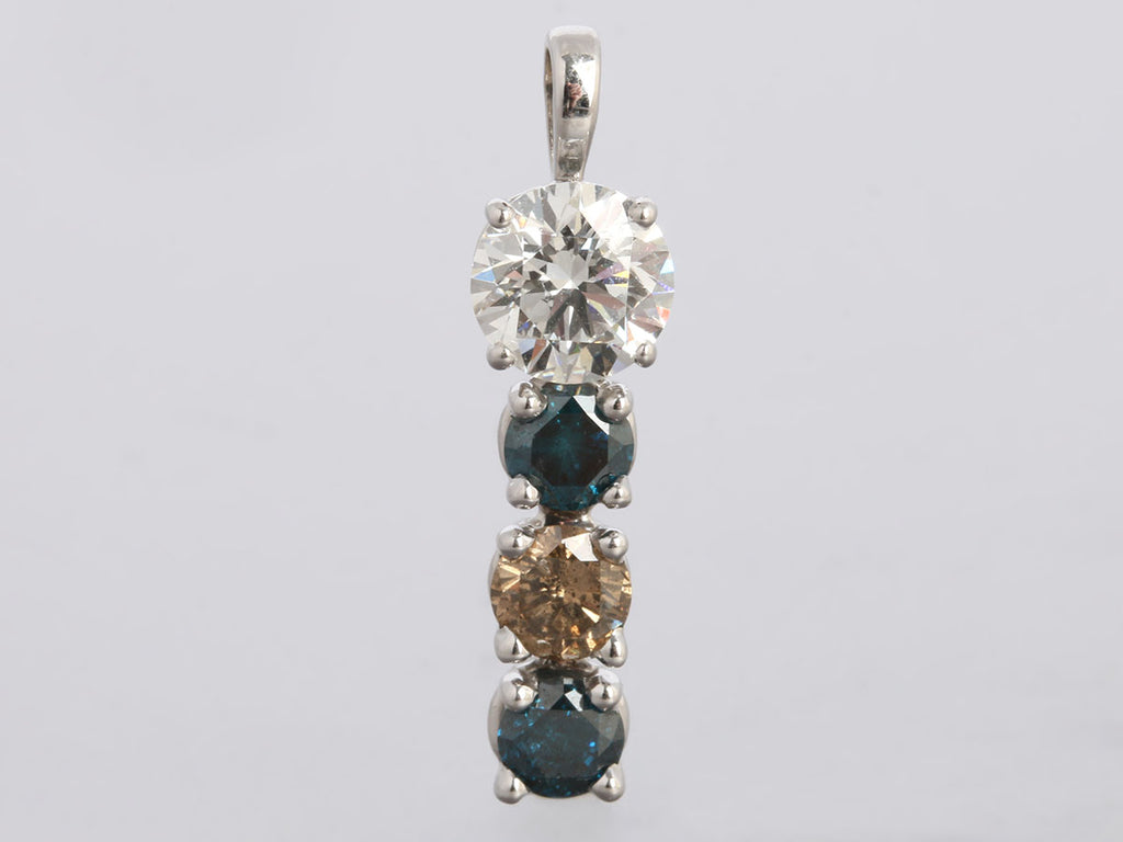White Gold Four-Stone Diamond Pendant
