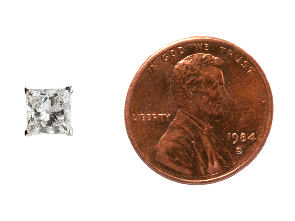 18K White Gold 2-Carat Princess-Cut Lab Diamond Earrings