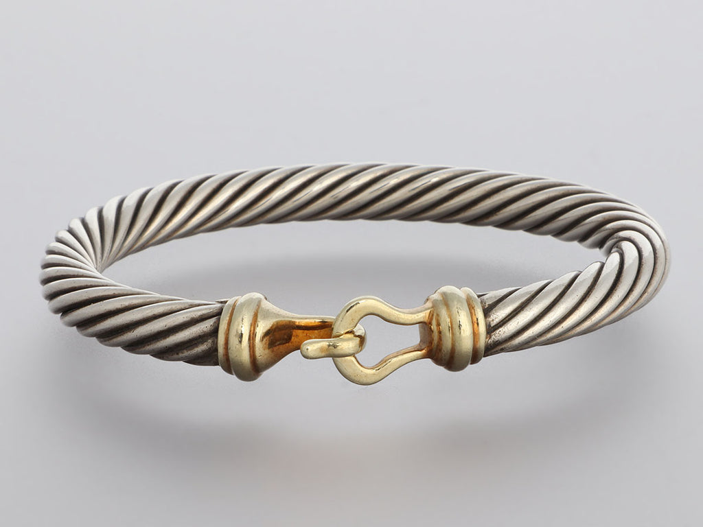 David Yurman Two-Tone 7mm Cable Buckle Bracelet