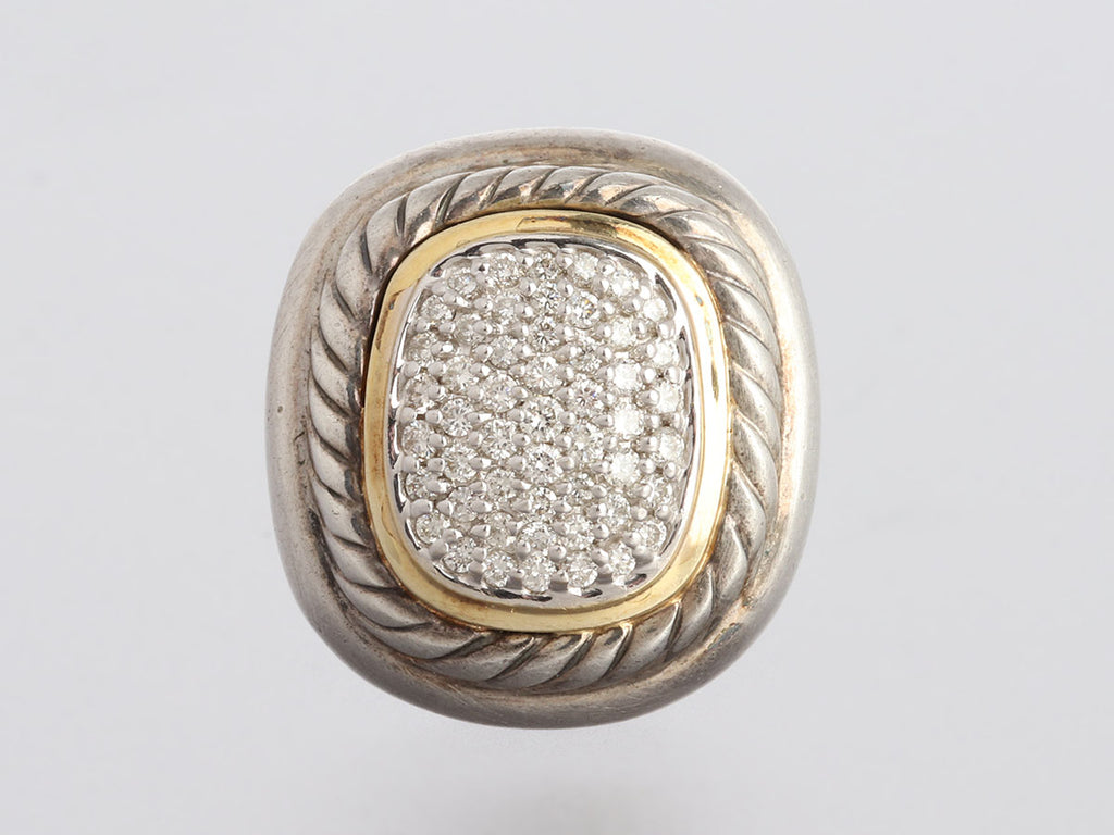 David Yurman Two-Tone Pavé Diamond Albion Pierced Earrings