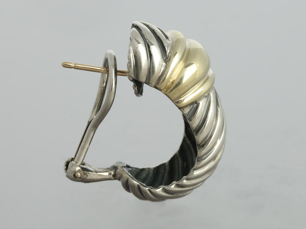 David Yurman Vintage Large Two-Tone Shrimp Earrings