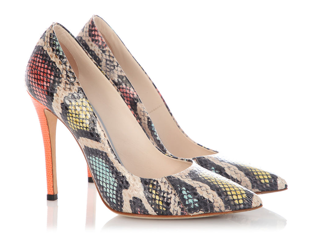 Fendi Multicolor Snakeskin Pumps