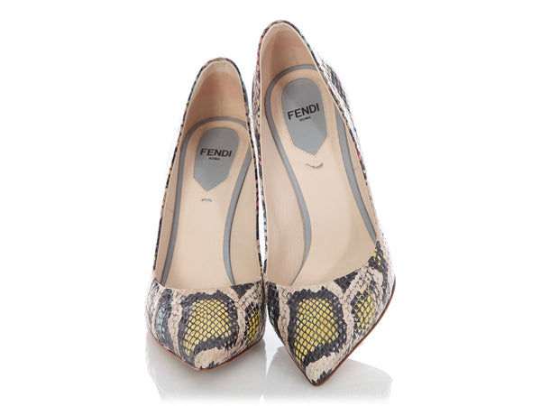 Fendi Multicolor Snakeskin Pumps