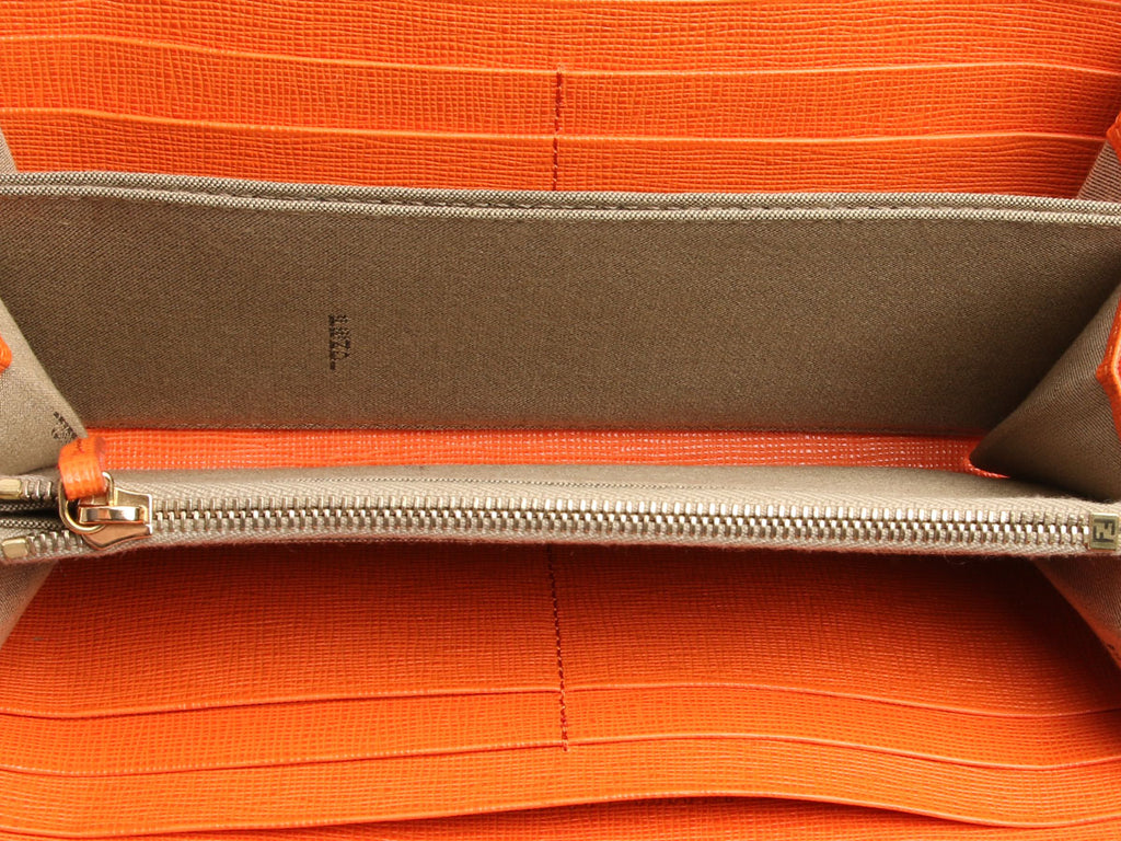 Fendi Orange Ziparound Wallet