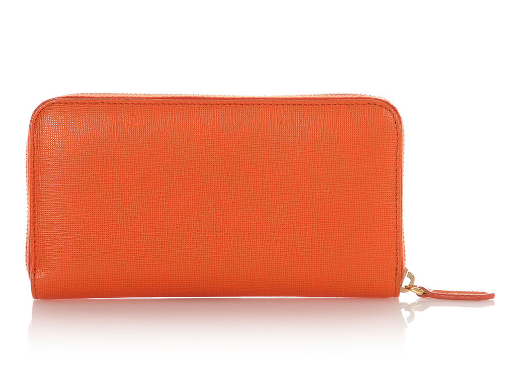 Fendi Orange Ziparound Wallet