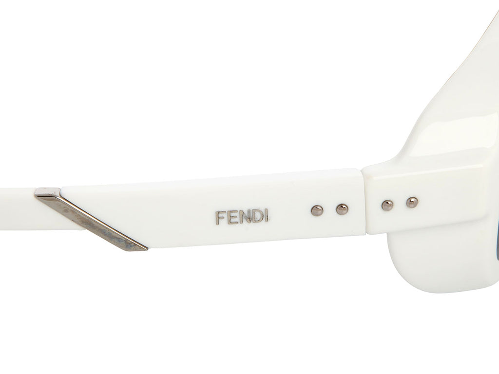 Fendi White Zucca Logo Sunglasses