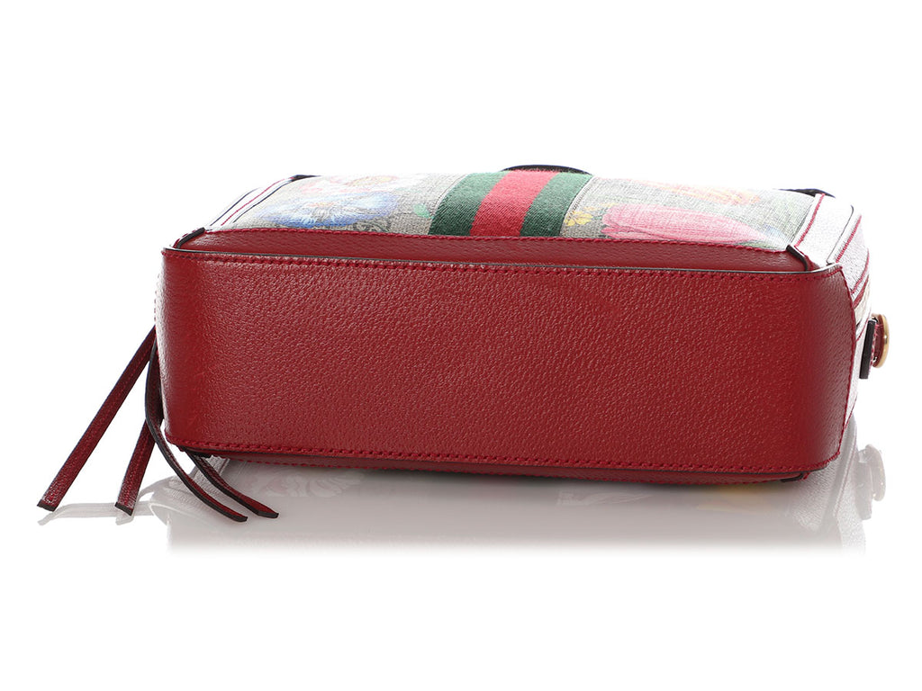 gucci ophidia gg flora mini backpack in red Gucci Small Red Ophidia GG Flora Web Shoulder Bag