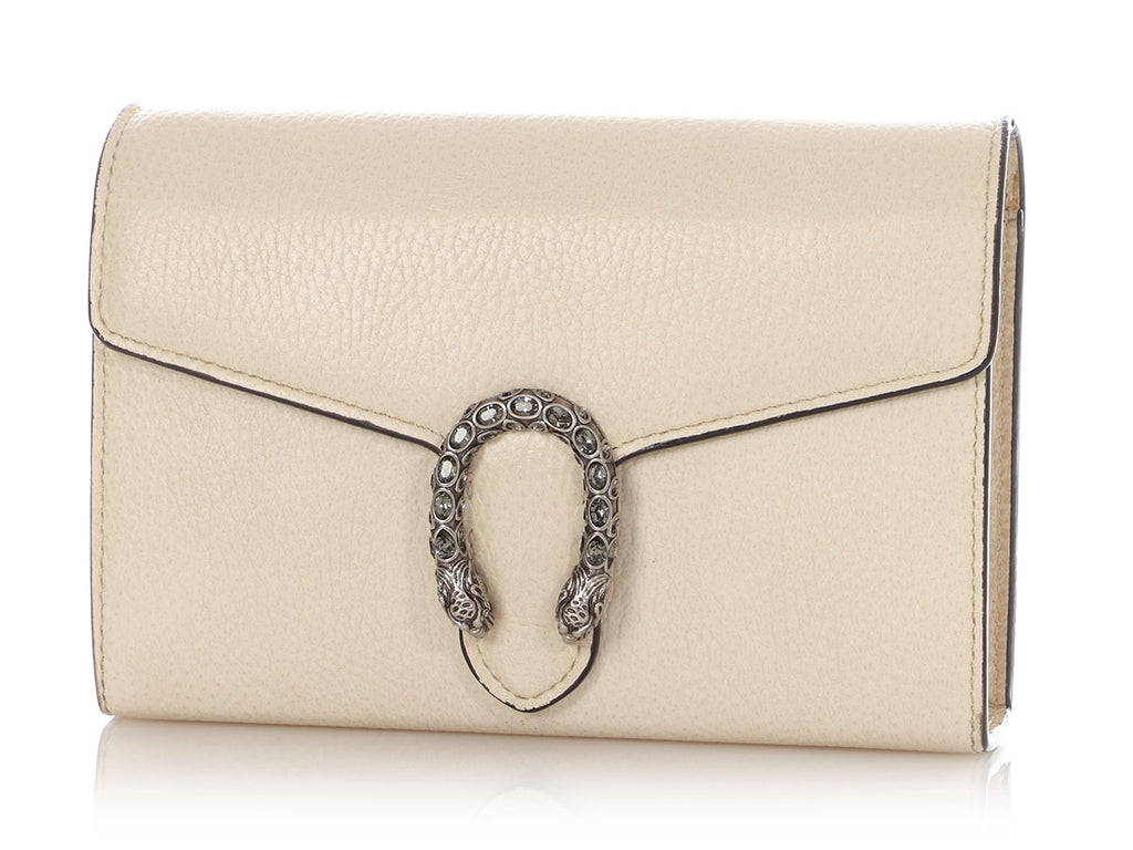 Gucci Mini Mystic White Calfskin Dionysus Chain Wallet