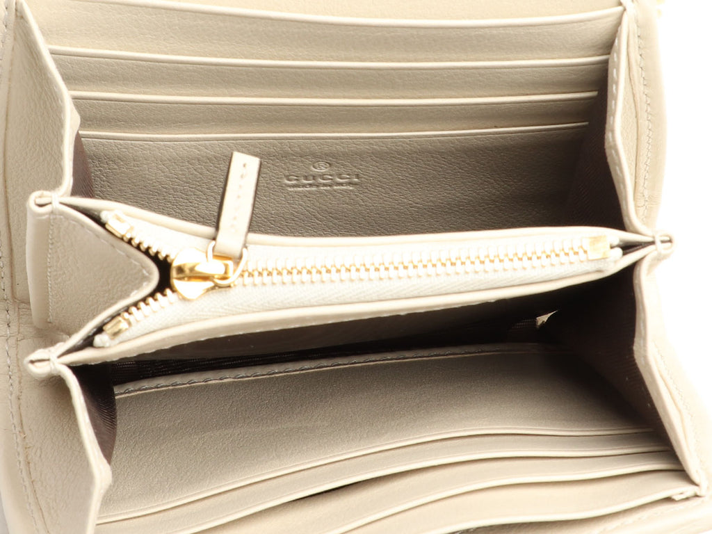 Gucci Medium White Blondie Chain Wallet