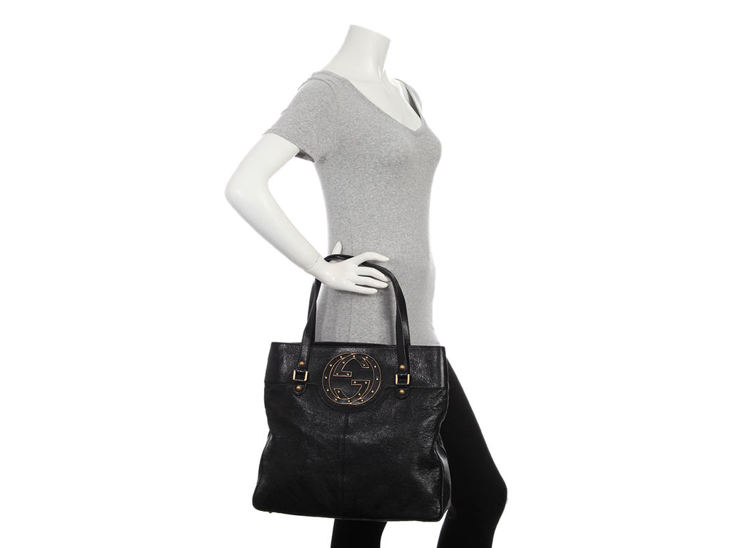 Gucci Black Studded GG Blondie Bag