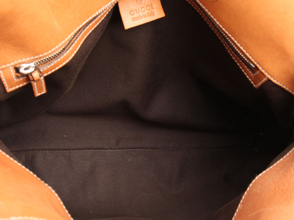 Gucci Beige and Tan Web Canvas Reins Bag