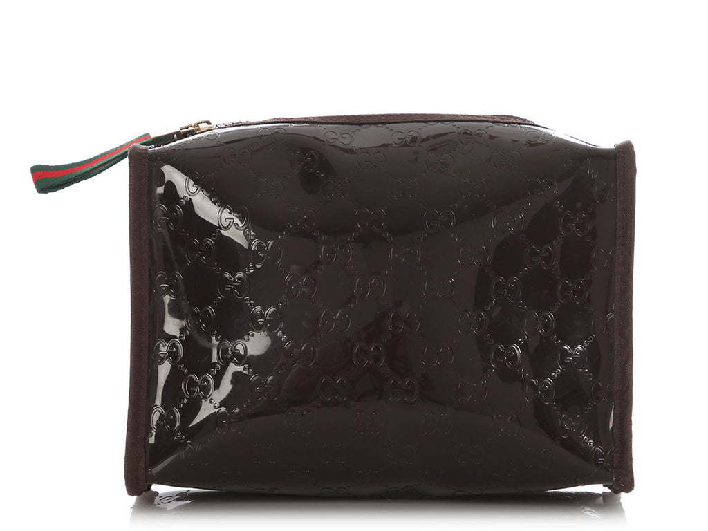 Gucci Brown Parfums Cosmetic Case