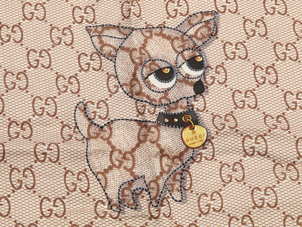 Gucci GG Dog Silk Scarf