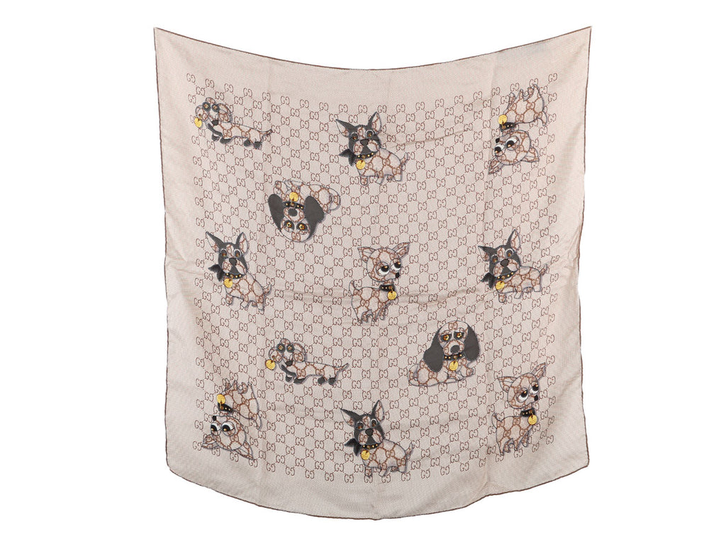 Gucci GG Dog Silk Scarf