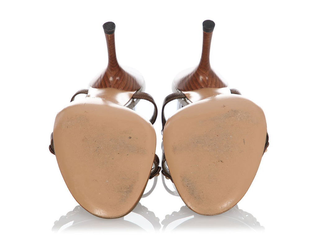 Gucci Moss Green Chain Strap Sandals