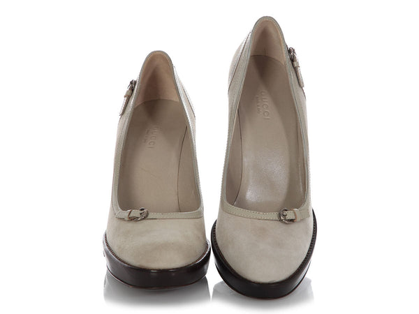 Gucci Pale Peat Suede Pumps