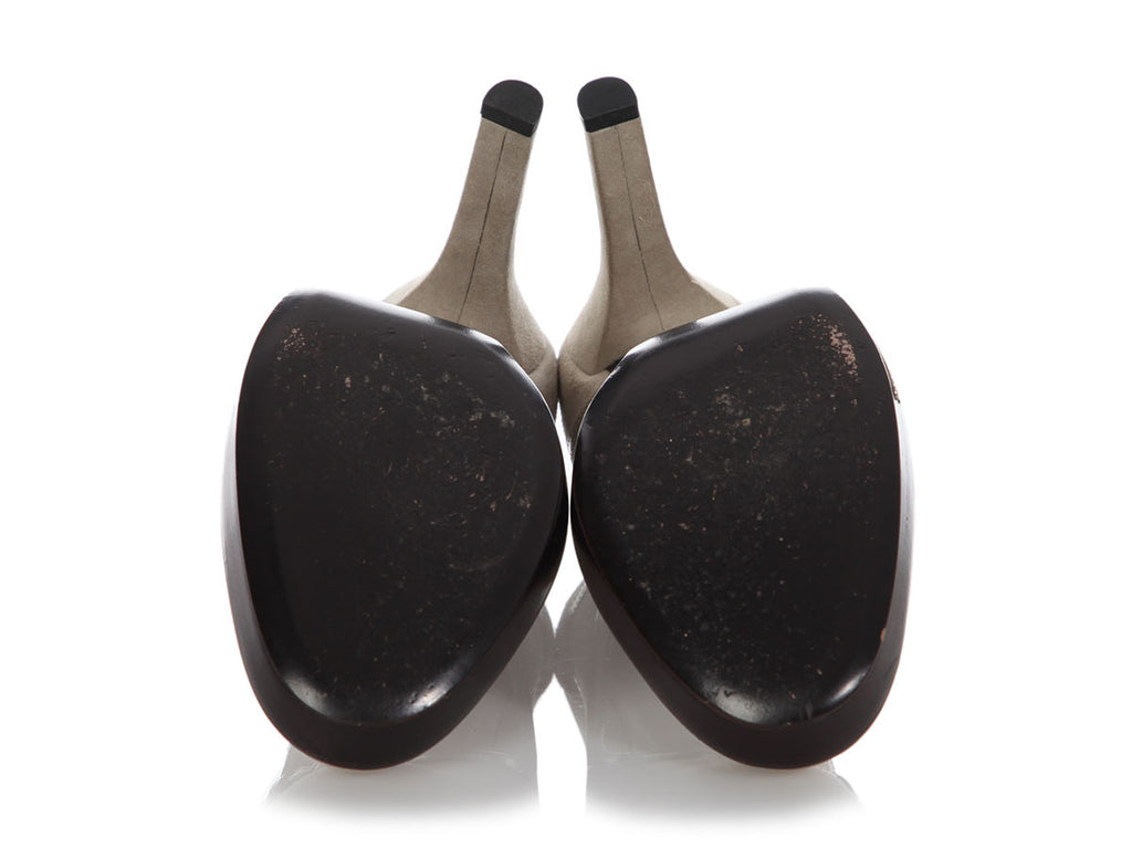 Gucci Pale Peat Suede Pumps