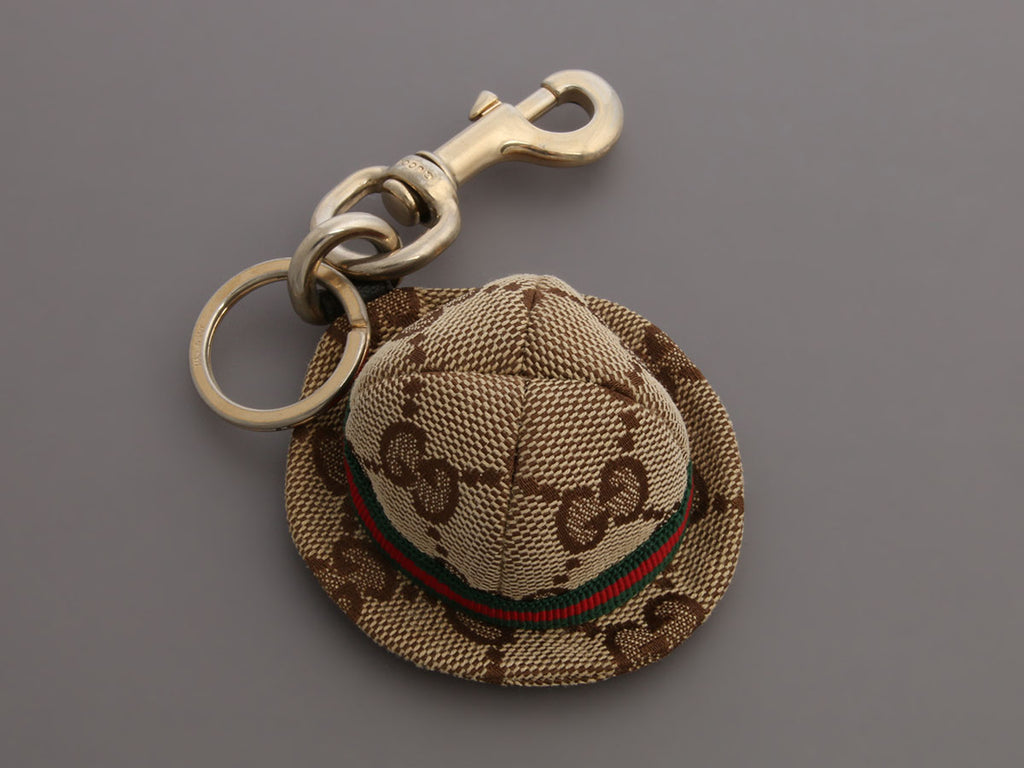 Gucci Brown GG Canvas Hat Bag Charm