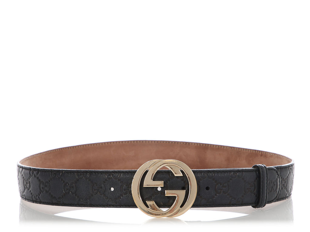 Gucci Black Guccissimma Belt