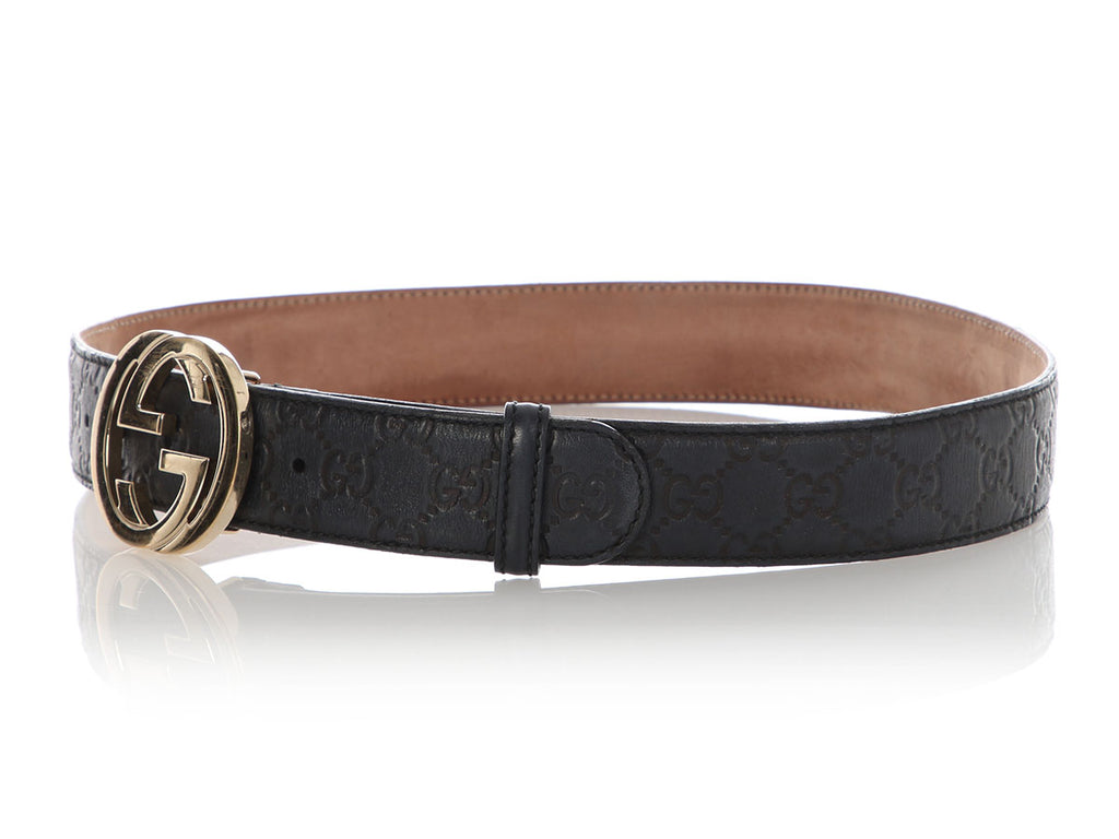 Gucci Black Guccissimma Belt