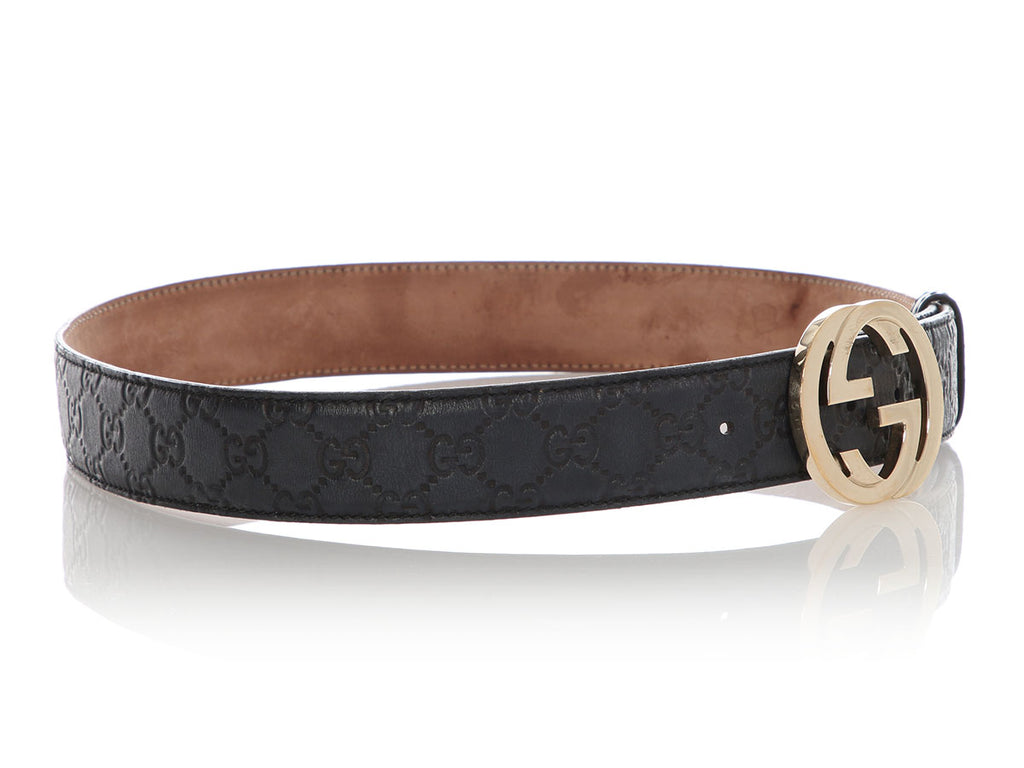 Gucci Black Guccissimma Belt
