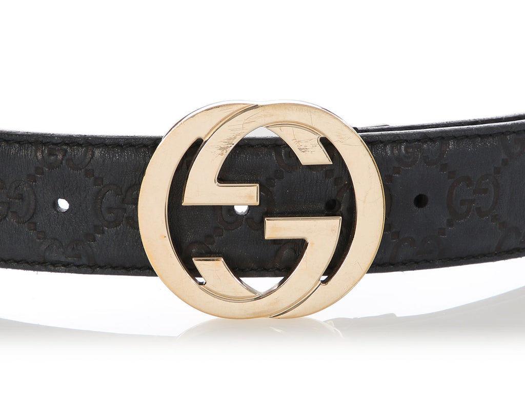 Gucci Black Guccissimma Belt