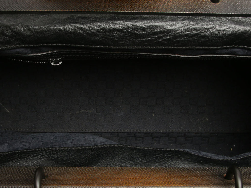Gucci Black Pebbled Buffalo Leather Doctor’s Bag