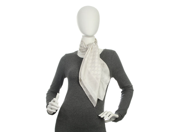 Gucci White Monogram Scarf