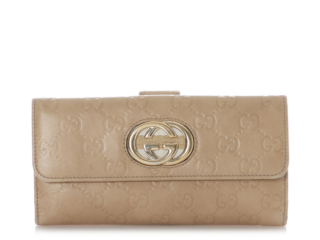 Gucci Beige Guccissima Continental Wallet