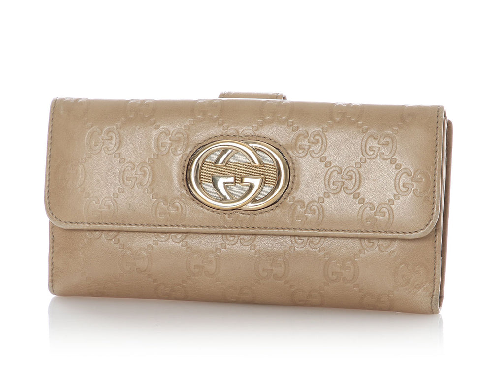 Gucci Beige Guccissima Continental Wallet