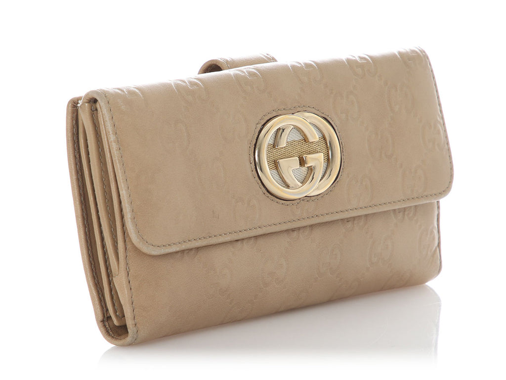 Gucci Beige Guccissima Continental Wallet