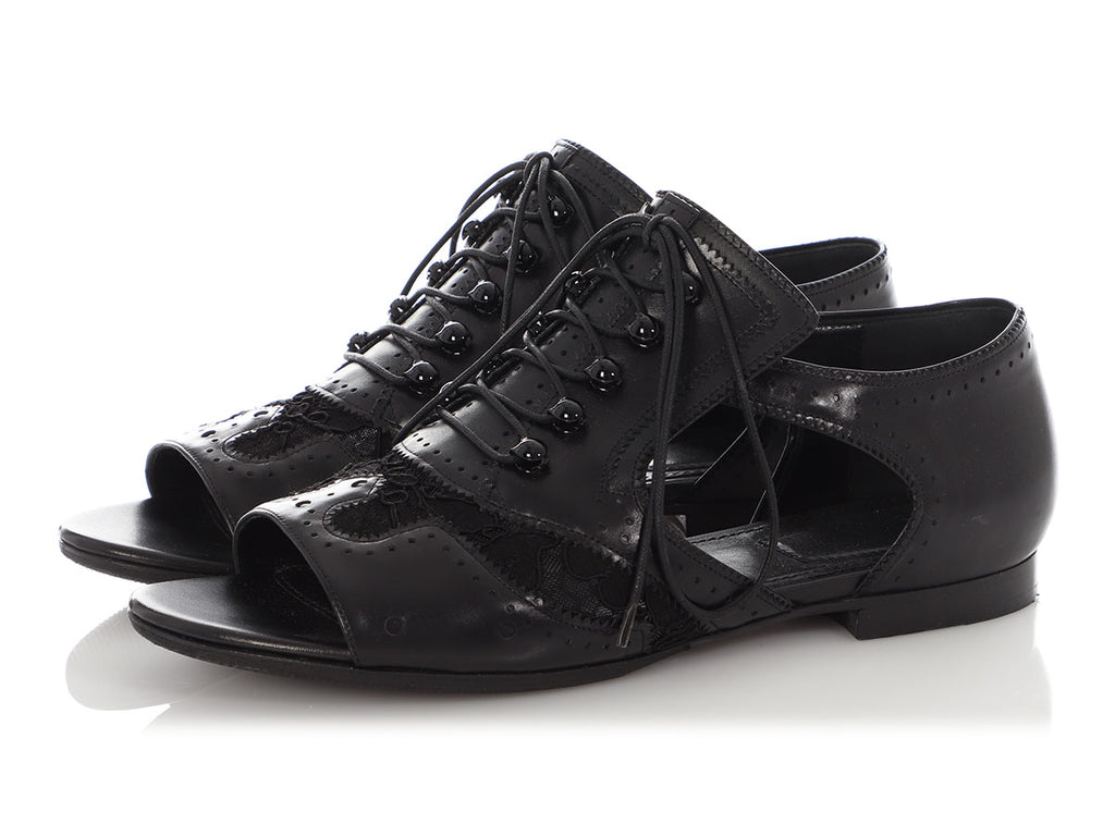 Givenchy Black Show Com Flat Sandals