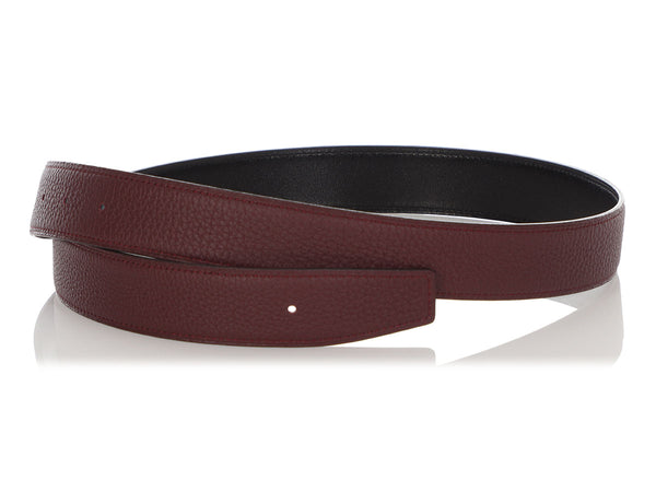 Hermès Noir Box and Bordeaux Togo Reversible Belt Strap 32mm
