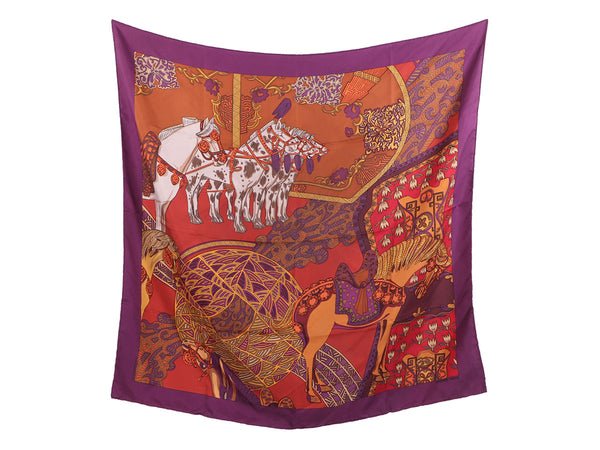 Hermès Art des Steppes Detail Silk Scarf 90cm