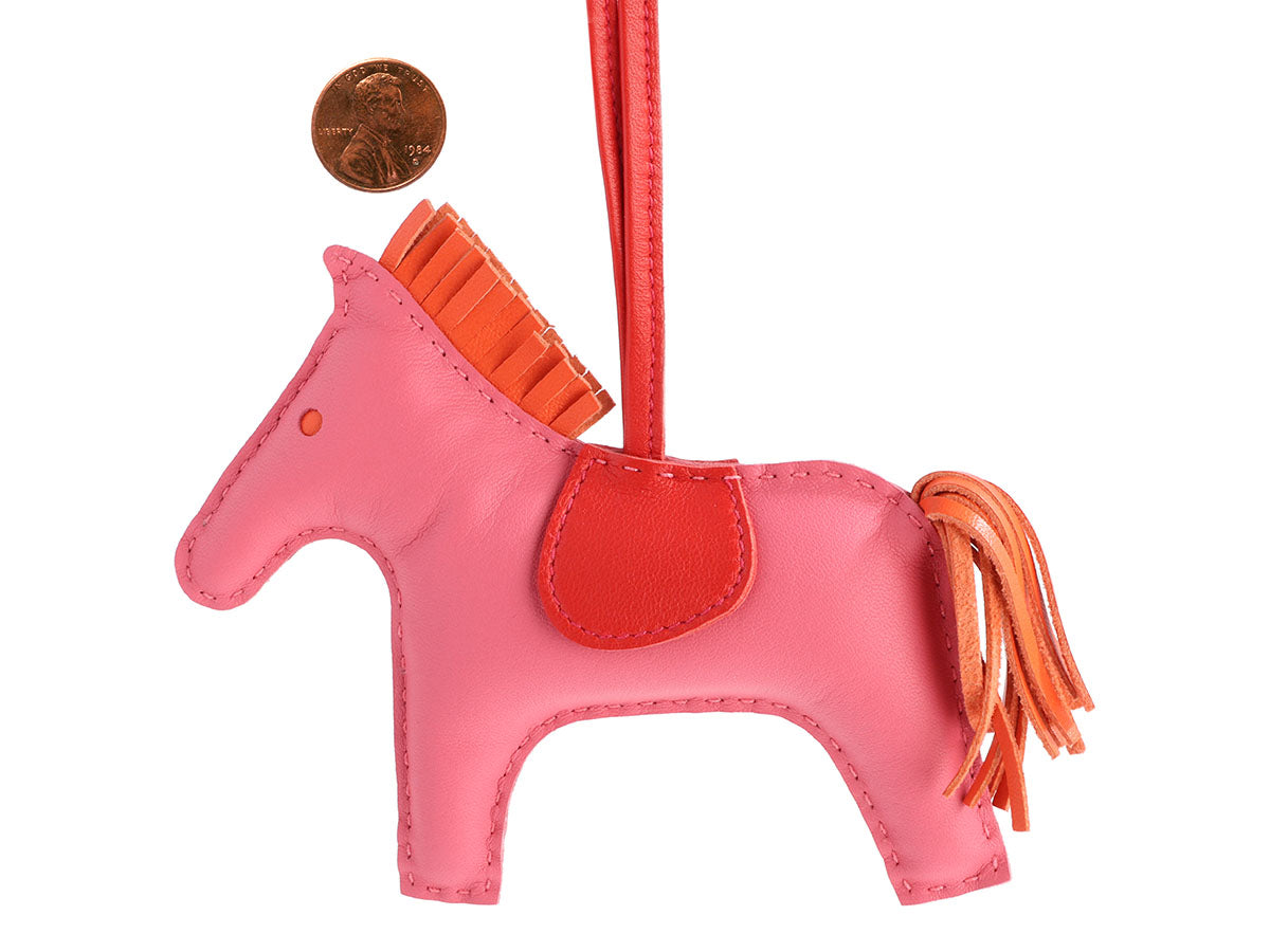 Hermes Charm Milo Lambskin Grigri Rodeo Horse, Pink, New in Box