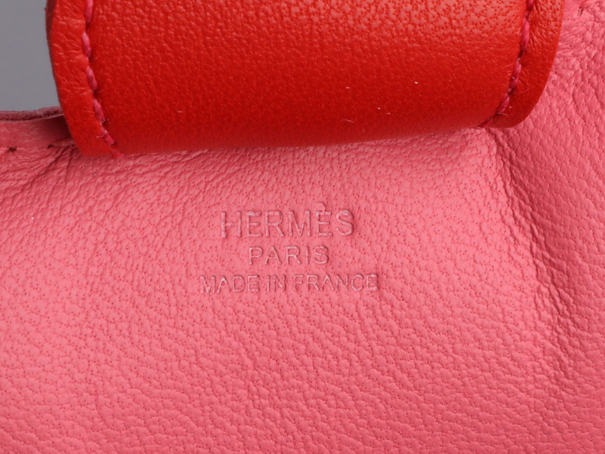 NIB HERMES Rodeo Grigri Horse Leather Bag Charm MM Rose Azalea Pink Orange  Blue