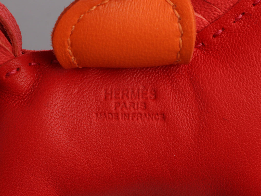 Hermès Rouge Indien Lambskin Grigri Rodeo Horse Bag PM
