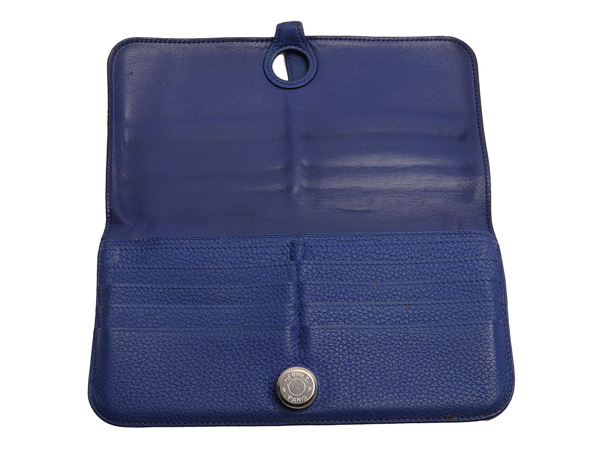 Hermès Bleu Electrique Togo Dogon Recto Verso Wallet - Ann's Fabulous  Closeouts