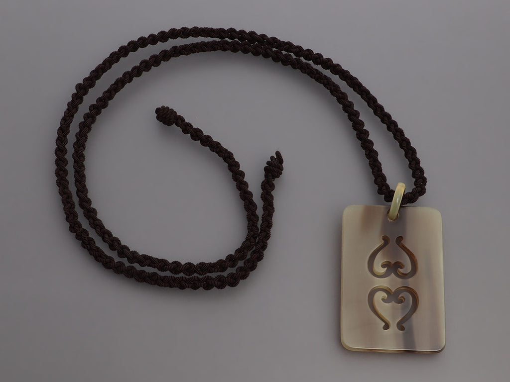 Hermès Vintage Long Buffalo Horn Pendant Necklace