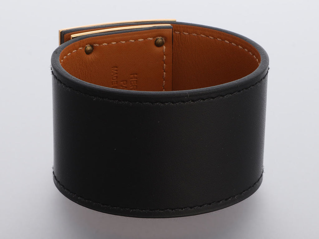 Hermès Black Box Calfskin Kelly Dog Bracelet