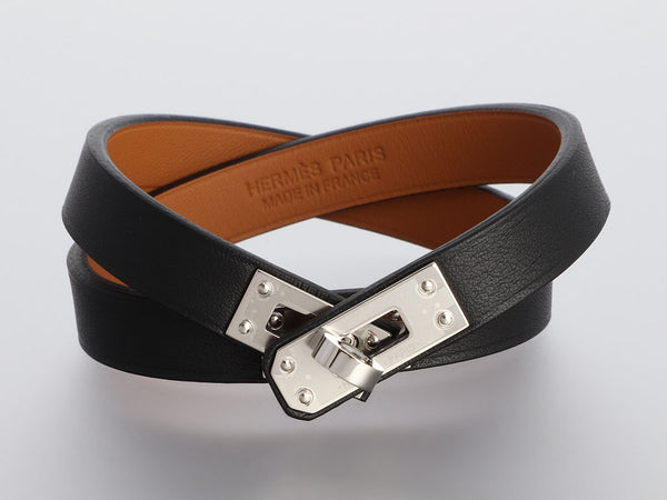 Hermès Mini Black Swift Kelly Double Tour Bracelet