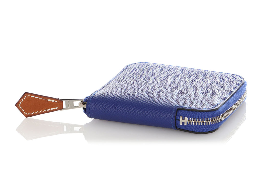 Hermès Bleu Electrique Epsom Azap Silk’In Compact Coin Case