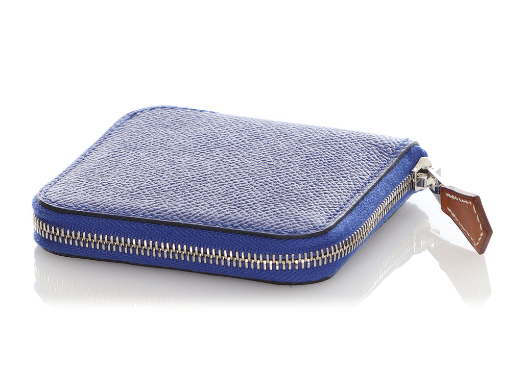 Hermès Bleu Electrique Epsom Azap Silk’In Compact Coin Case