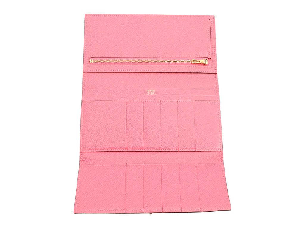 Hermès Rose Azaleé Epsom Béarn Tri-fold Wallet