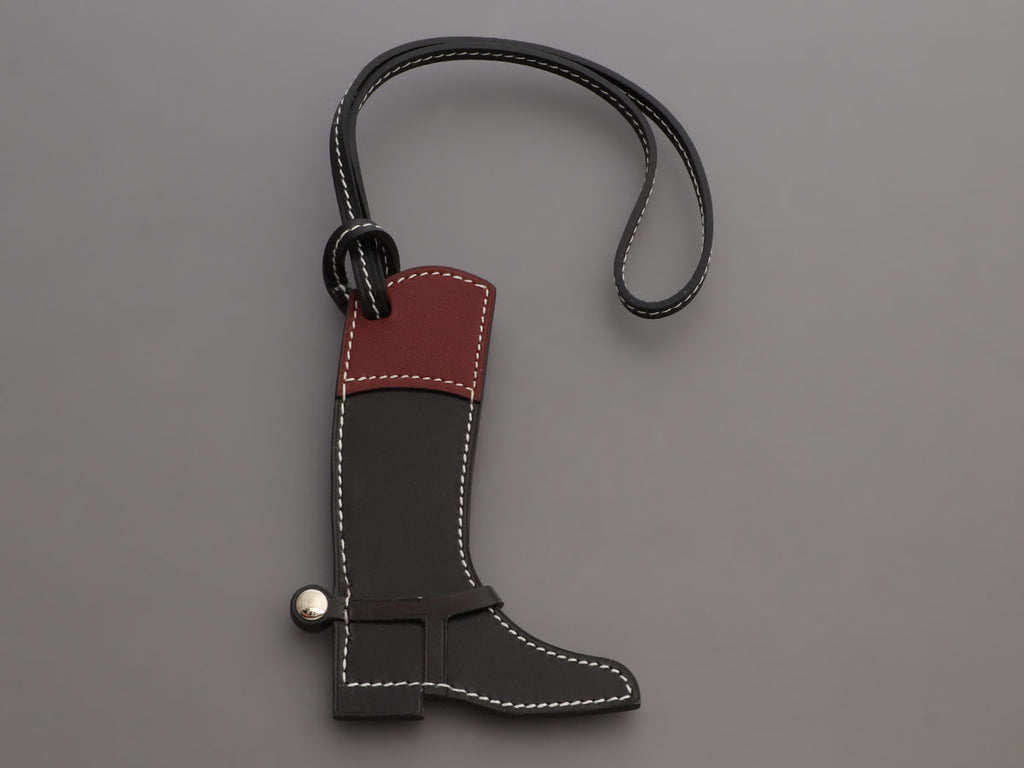 Hermès Black and Rouge H Boot Bag Charm